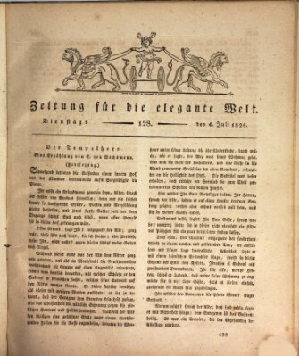 Zeitung für die elegante Welt Dienstag 4. Juli 1826