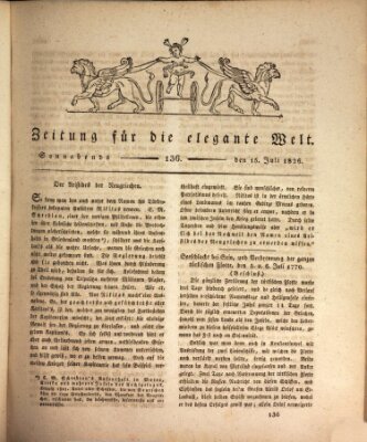 Zeitung für die elegante Welt Samstag 15. Juli 1826