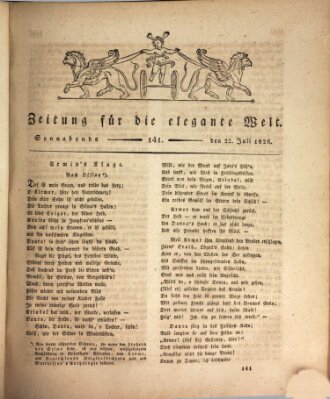 Zeitung für die elegante Welt Samstag 22. Juli 1826