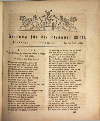 Zeitung für die elegante Welt Dienstag 25. Juli 1826