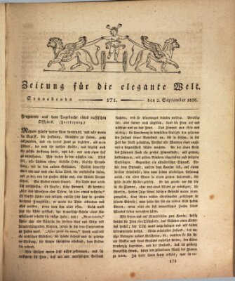 Zeitung für die elegante Welt Samstag 2. September 1826