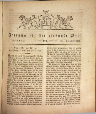 Zeitung für die elegante Welt Montag 4. September 1826