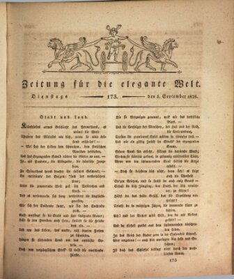 Zeitung für die elegante Welt Dienstag 5. September 1826