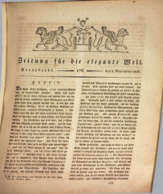 Zeitung für die elegante Welt Samstag 9. September 1826