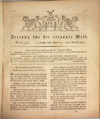 Zeitung für die elegante Welt Montag 2. Oktober 1826