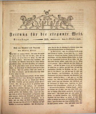 Zeitung für die elegante Welt Dienstag 17. Oktober 1826