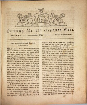 Zeitung für die elegante Welt Dienstag 24. Oktober 1826