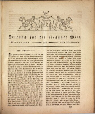 Zeitung für die elegante Welt Samstag 4. November 1826