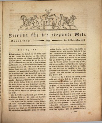 Zeitung für die elegante Welt Donnerstag 9. November 1826