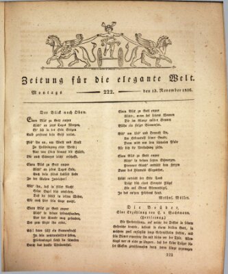 Zeitung für die elegante Welt Montag 13. November 1826