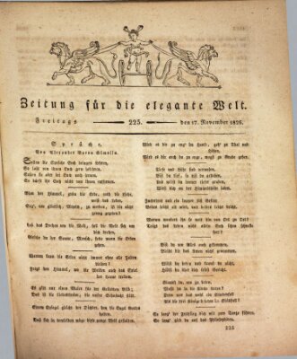 Zeitung für die elegante Welt Freitag 17. November 1826