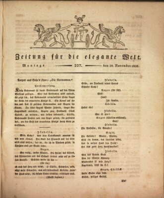 Zeitung für die elegante Welt Montag 20. November 1826