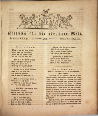 Zeitung für die elegante Welt Donnerstag 23. November 1826