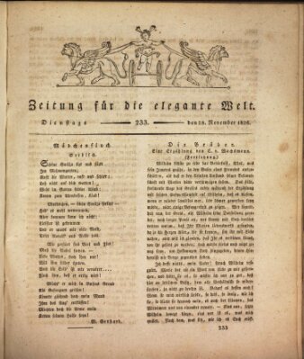 Zeitung für die elegante Welt Dienstag 28. November 1826