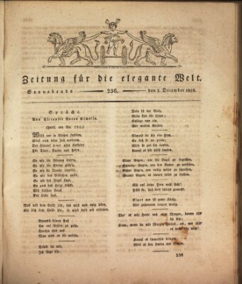 Zeitung für die elegante Welt Samstag 2. Dezember 1826