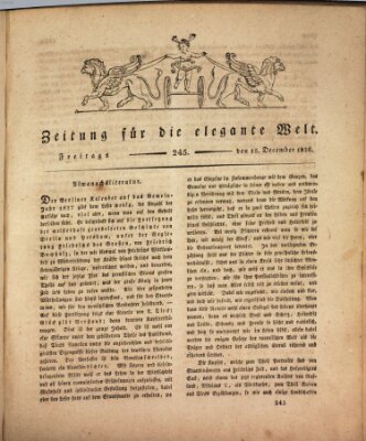 Zeitung für die elegante Welt Freitag 15. Dezember 1826