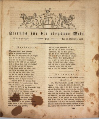 Zeitung für die elegante Welt Dienstag 19. Dezember 1826