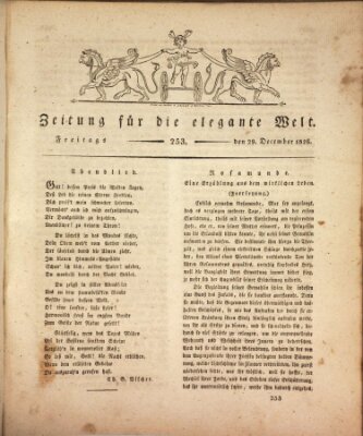 Zeitung für die elegante Welt Freitag 29. Dezember 1826