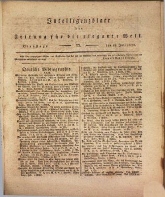 Zeitung für die elegante Welt Dienstag 18. Juli 1826