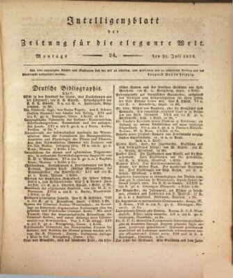 Zeitung für die elegante Welt Montag 31. Juli 1826