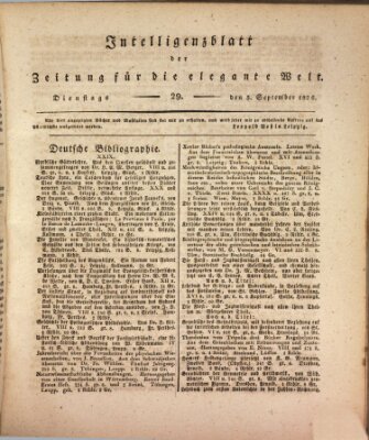 Zeitung für die elegante Welt Dienstag 5. September 1826