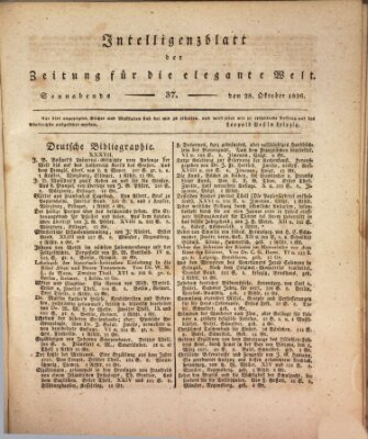 Zeitung für die elegante Welt Samstag 28. Oktober 1826