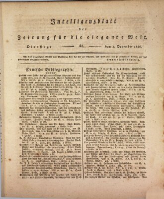 Zeitung für die elegante Welt Dienstag 5. Dezember 1826