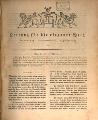 Zeitung für die elegante Welt Donnerstag 1. Januar 1801