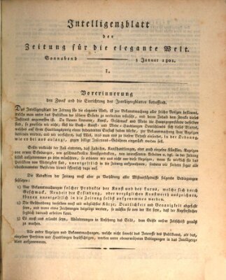 Zeitung für die elegante Welt Samstag 3. Januar 1801