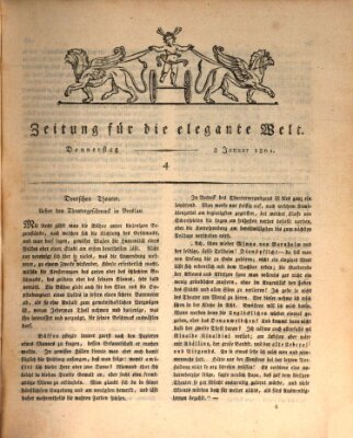 Zeitung für die elegante Welt Donnerstag 8. Januar 1801