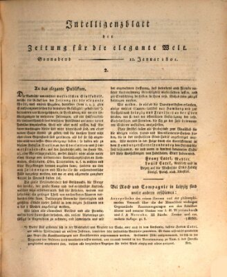 Zeitung für die elegante Welt Samstag 10. Januar 1801