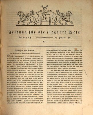 Zeitung für die elegante Welt Dienstag 27. Januar 1801