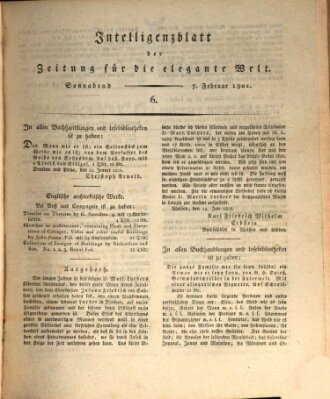 Zeitung für die elegante Welt Samstag 7. Februar 1801