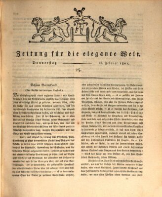 Zeitung für die elegante Welt Donnerstag 26. Februar 1801