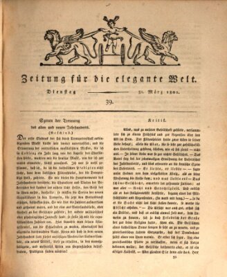 Zeitung für die elegante Welt Dienstag 31. März 1801