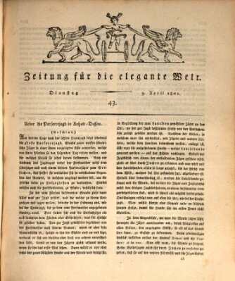 Zeitung für die elegante Welt Donnerstag 9. April 1801