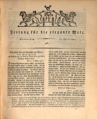 Zeitung für die elegante Welt Donnerstag 16. April 1801