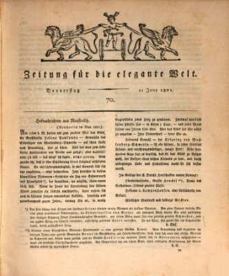 Zeitung für die elegante Welt Donnerstag 11. Juni 1801