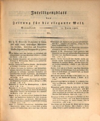 Zeitung für die elegante Welt Samstag 13. Juni 1801