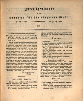 Zeitung für die elegante Welt Samstag 20. Juni 1801