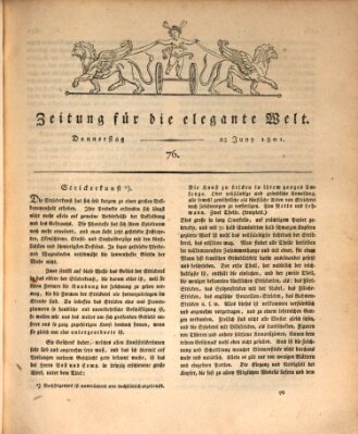 Zeitung für die elegante Welt Donnerstag 25. Juni 1801