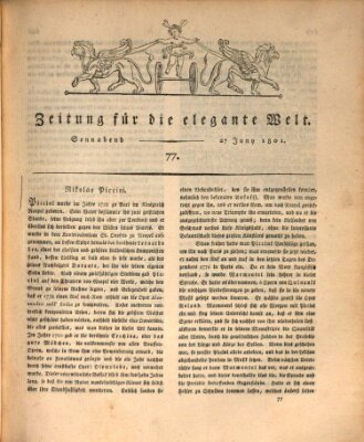 Zeitung für die elegante Welt Samstag 27. Juni 1801