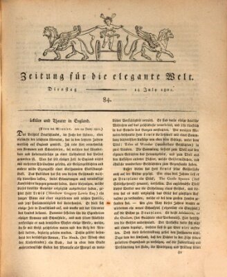 Zeitung für die elegante Welt Dienstag 14. Juli 1801