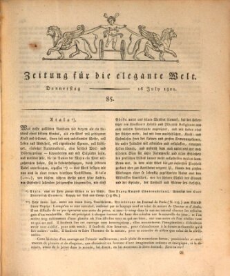 Zeitung für die elegante Welt Donnerstag 16. Juli 1801