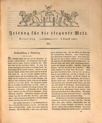 Zeitung für die elegante Welt Donnerstag 6. August 1801