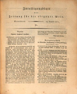 Zeitung für die elegante Welt Samstag 29. August 1801