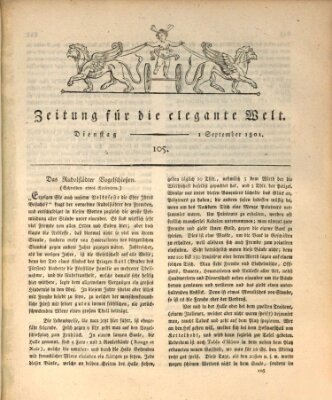 Zeitung für die elegante Welt Dienstag 1. September 1801