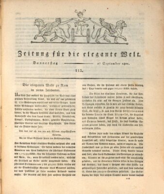 Zeitung für die elegante Welt Donnerstag 17. September 1801