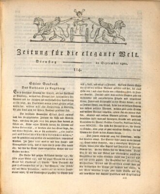 Zeitung für die elegante Welt Dienstag 22. September 1801