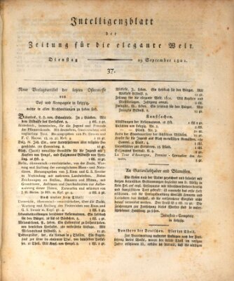 Zeitung für die elegante Welt Dienstag 29. September 1801